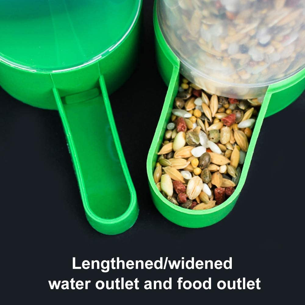 Bird Feeder, Bird Water Dispenser for Cage,  2PCS Automatic Bird Water Feeder with 1PCS Food Feeder for Cage Pet Parrot Budgie Lovebirds Cockatiel Automatic Bird Feeder(2Pcs 60Ml + 1Pcs 150Ml )